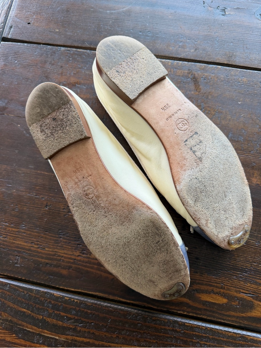 Chanel Interlocking CC Logo Lambskin Ballet Flats Size IT 39.5 - Picture 14 of 16